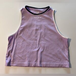 Reebok Cropped Tank Top Light Purple with White and Blue Accent Size Large